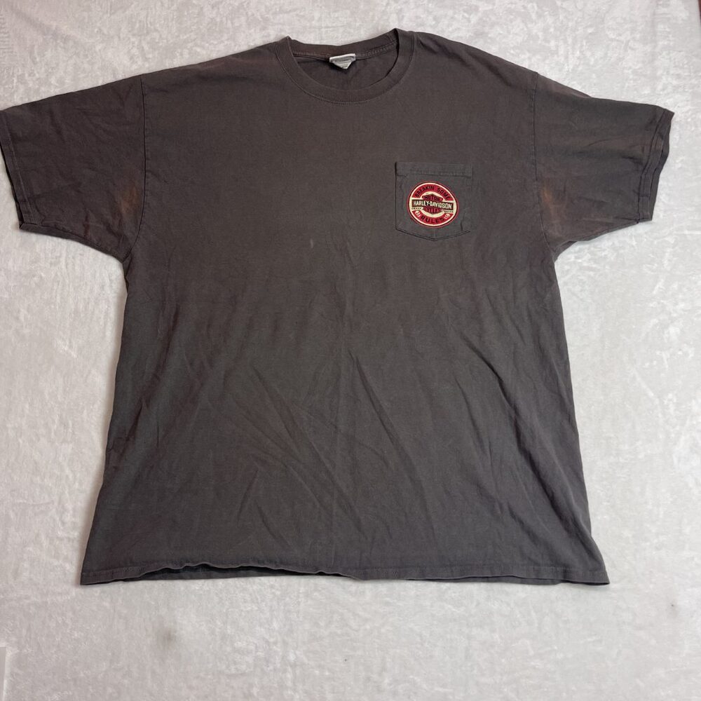 Harley-Davidson Rawhide Olathe Kansas Men's Gray T-Shirt Size 2XL Eagle Bike